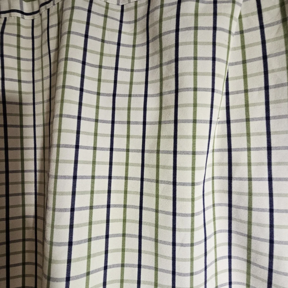 J‎ Crew 80's 2-ply Long Sleeved Button Up Plaid Shirt Men Size XL 17-17.5